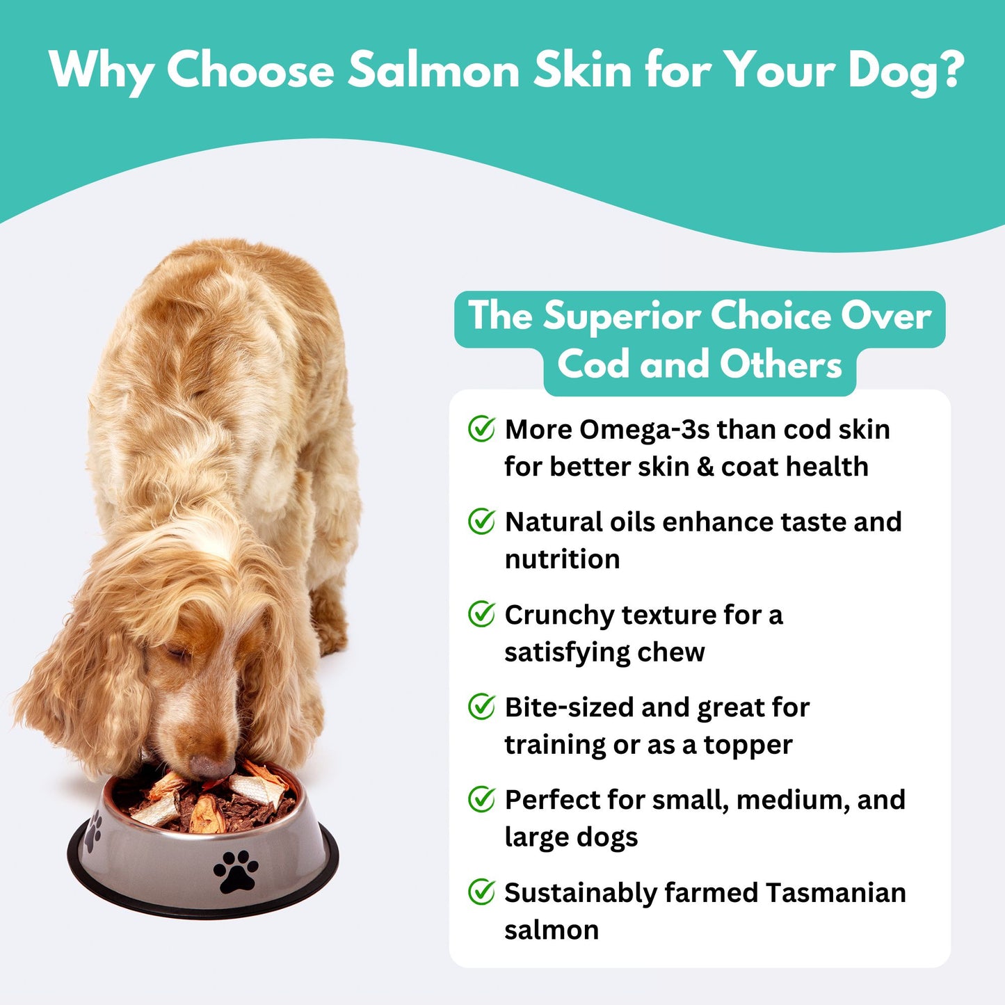 Australian Salmon Skin Dog Treats - why choose salmon skin