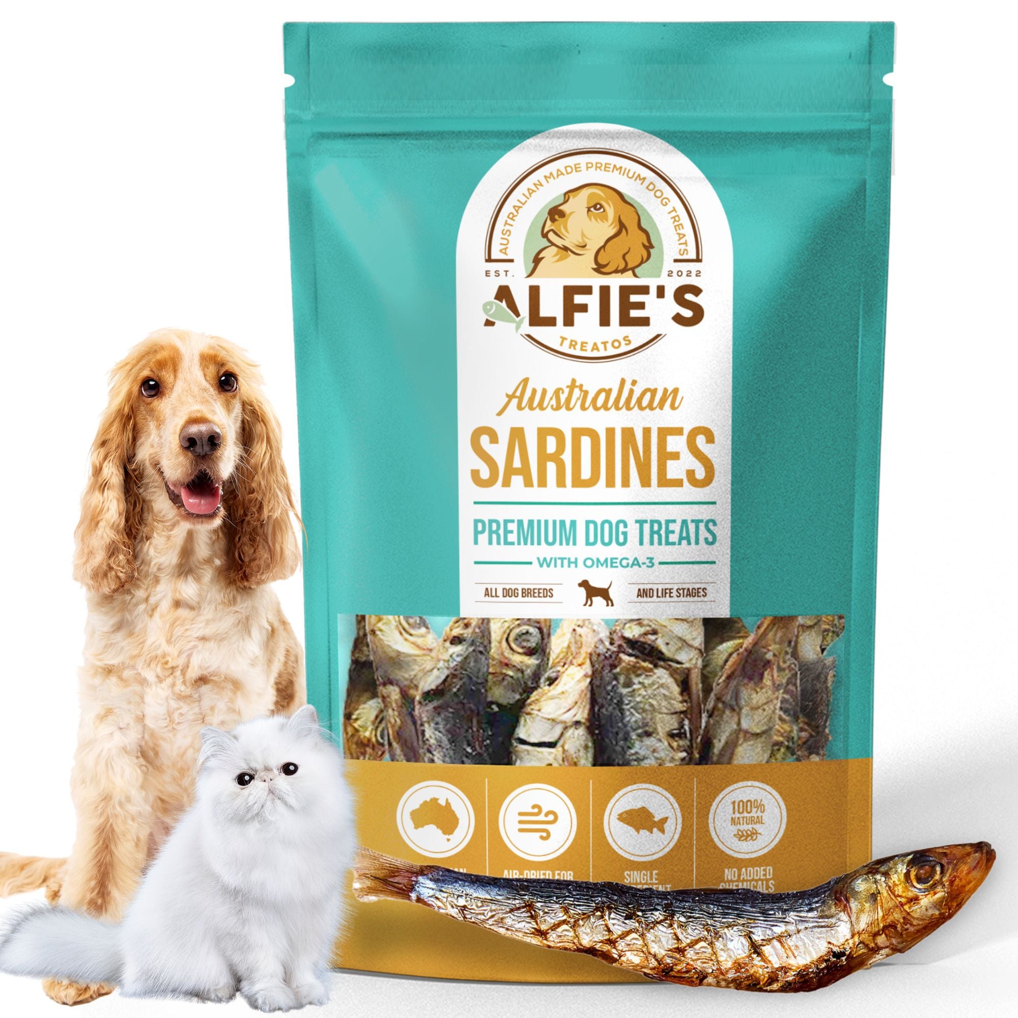 Wild-Caught Australian Sardine Treats for Dogs & Cats