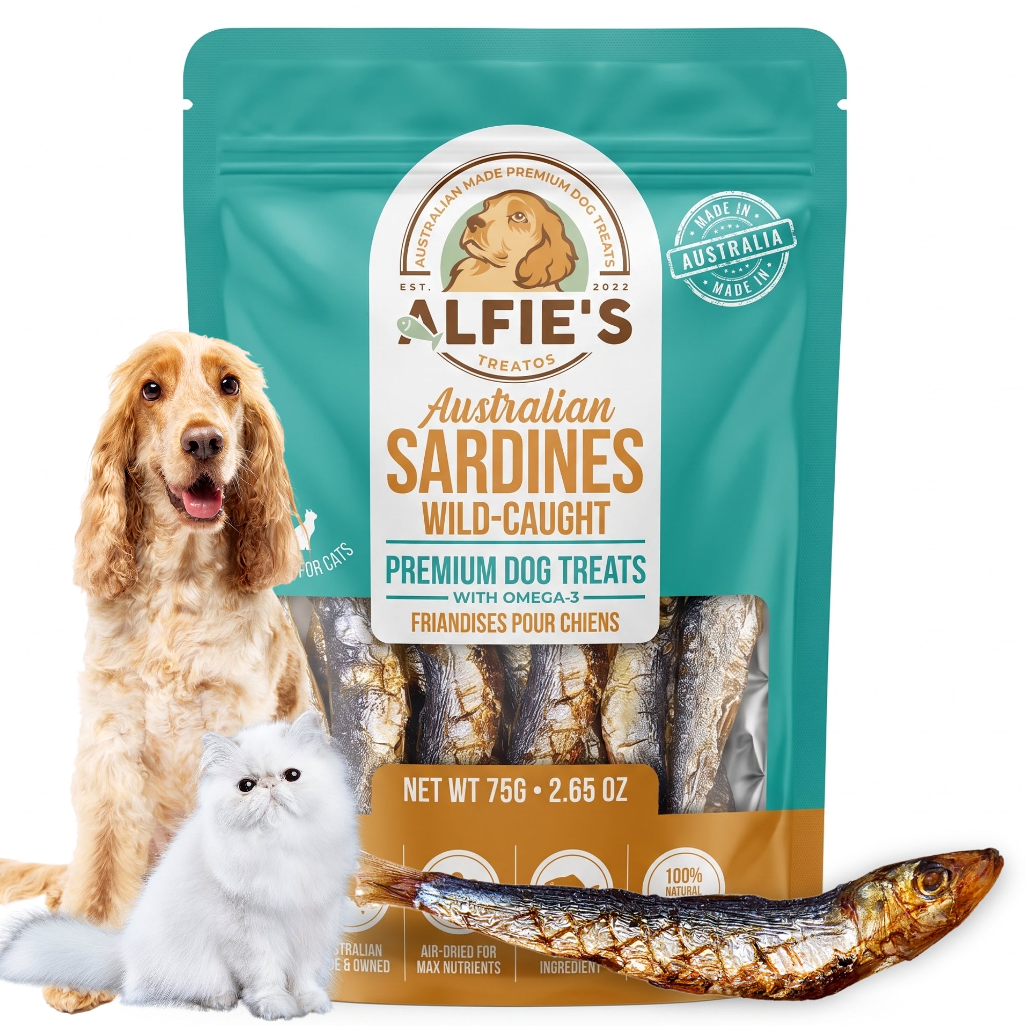 Wild-Caught Australian Sardine Treats for Dogs & Cats