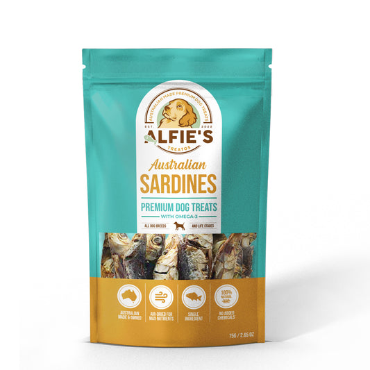 ALFIE'S TREATOS Dried Fish Dog Treats - Sardines for Dogs